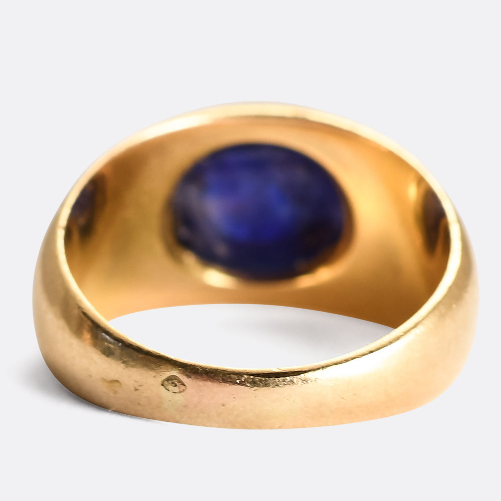 1930's French Ceylon Sapphire Cabochon Ring