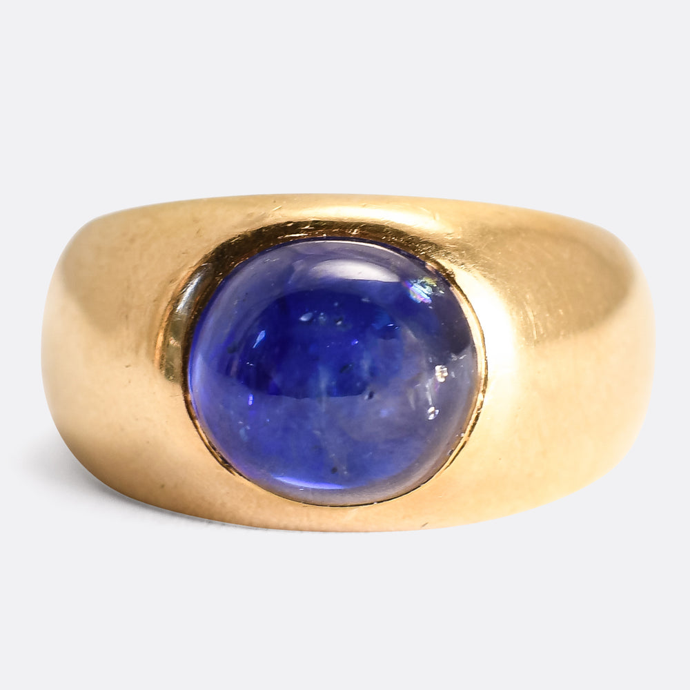 1930's French Ceylon Sapphire Cabochon Ring