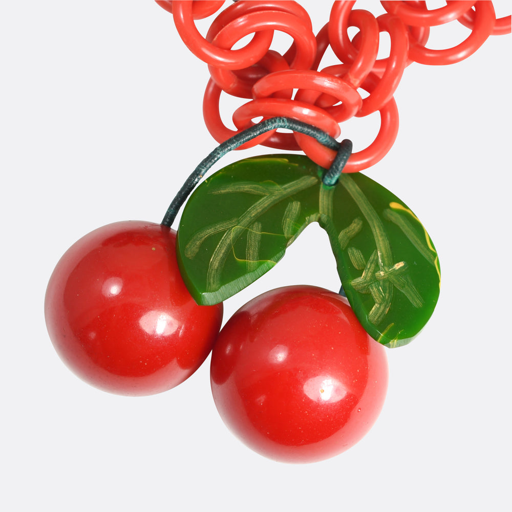 1940's Bakelite Cherry Necklace