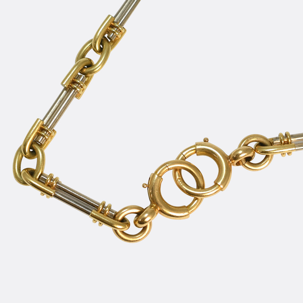 1940's Bi-Metal Albert Chain Necklace