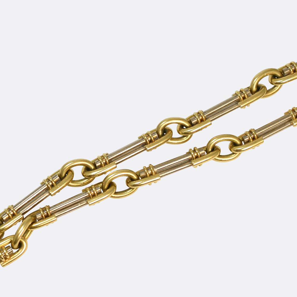 1940's Bi-Metal Albert Chain Necklace
