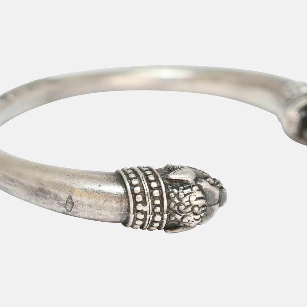 1940's French Gargoyle Silver Torque Bangle