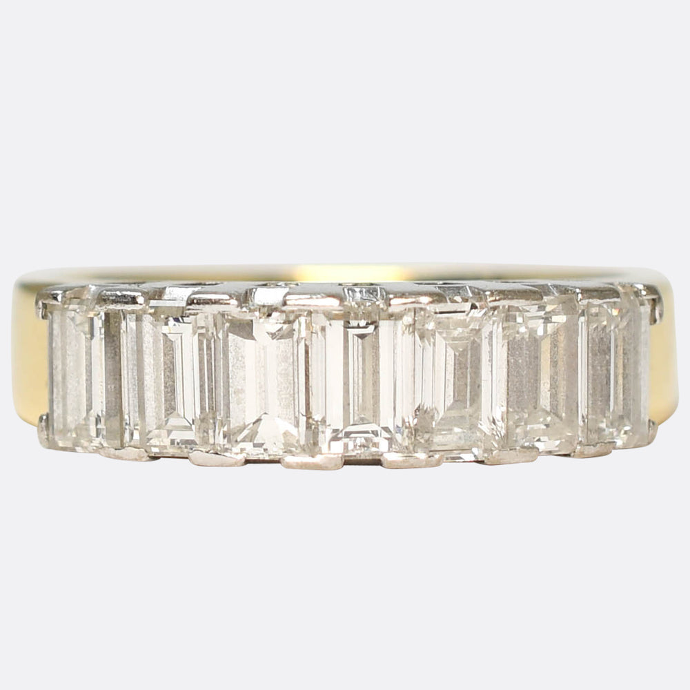 1980's Baguette Cut Diamond Half Eternity Ring
