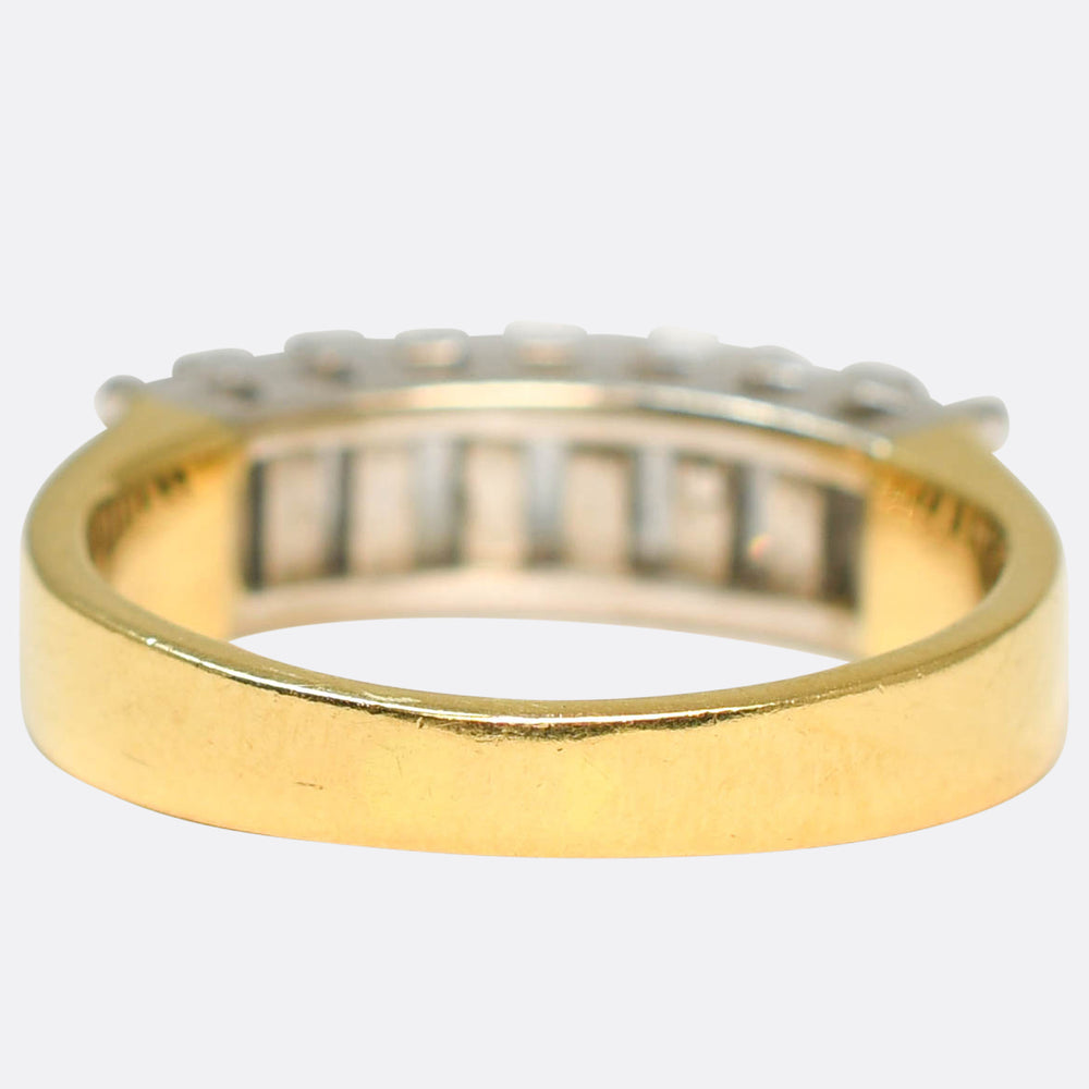 1980's Baguette Cut Diamond Half Eternity Ring