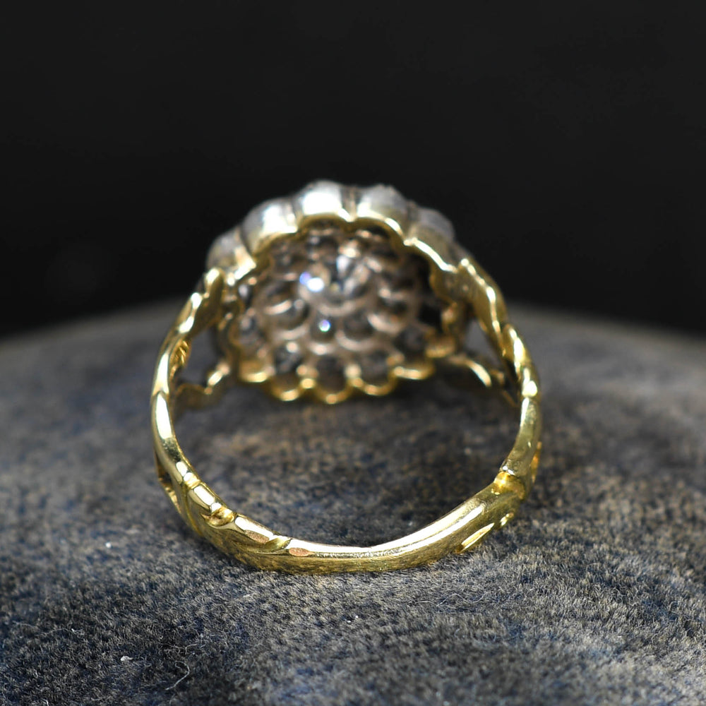 Georgian Old Cut Diamond Cobblestone Cluster Ring