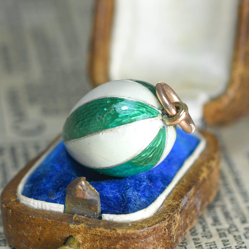 Antique Russian Enamel Miniature Egg Pendant