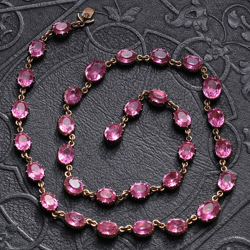 Georgian Pink Paste Rivière Necklace