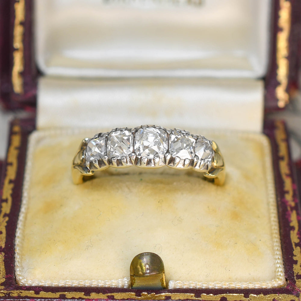 Georgian Peruzzi Cut Diamond 5-Stone Ring