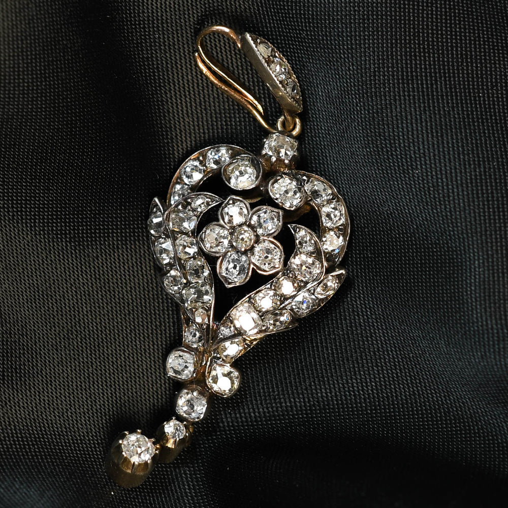 Victorian Floral Diamond Pendant