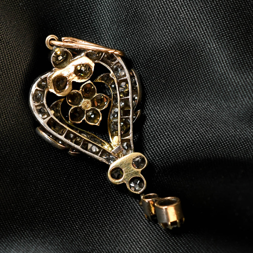 Victorian Floral Diamond Pendant