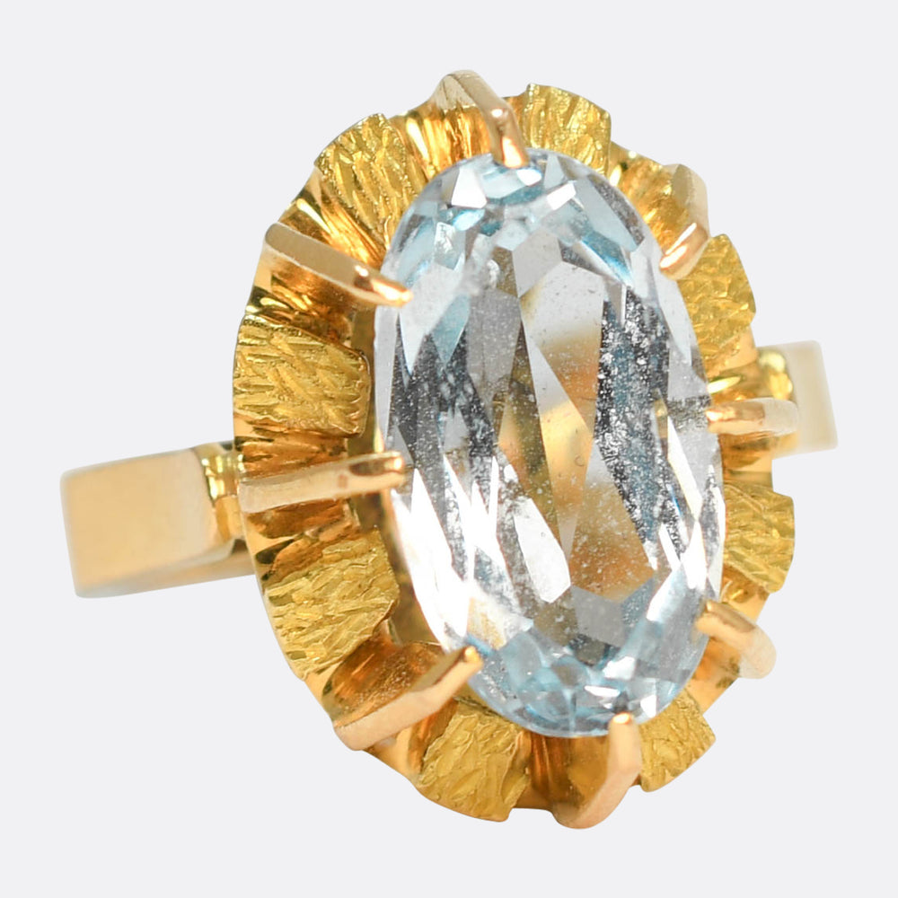 Vintage 2.45ct Aquamarine Statement Ring