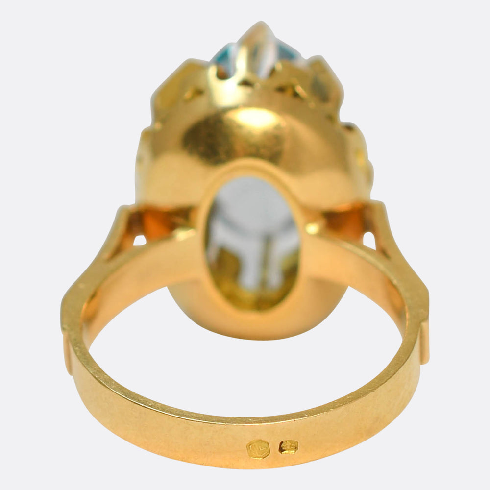Vintage 2.45ct Aquamarine Statement Ring