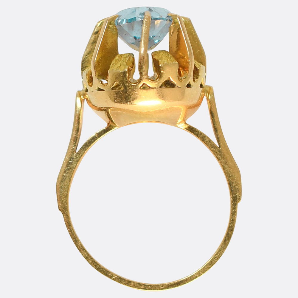 Vintage 2.45ct Aquamarine Statement Ring