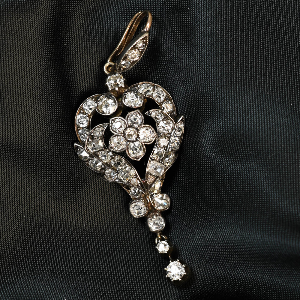 Victorian Floral Diamond Pendant