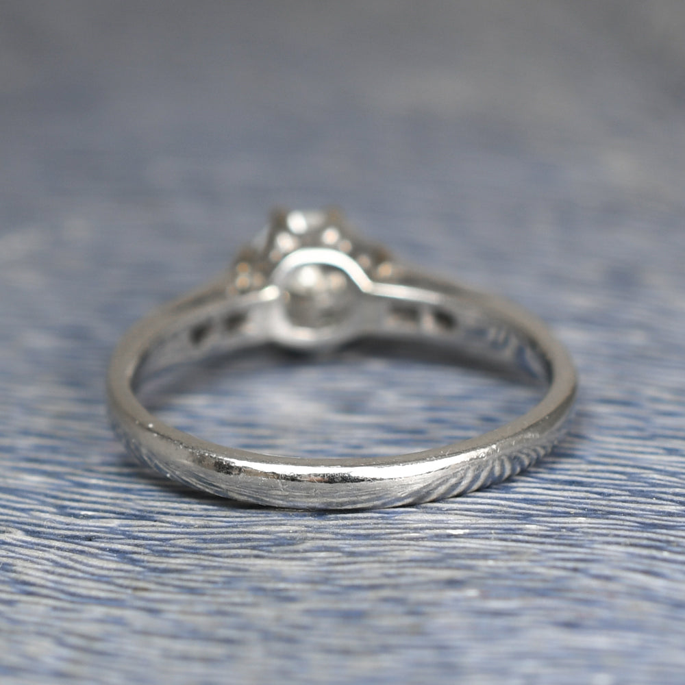 Art Deco Diamond Solitaire Engagement Ring