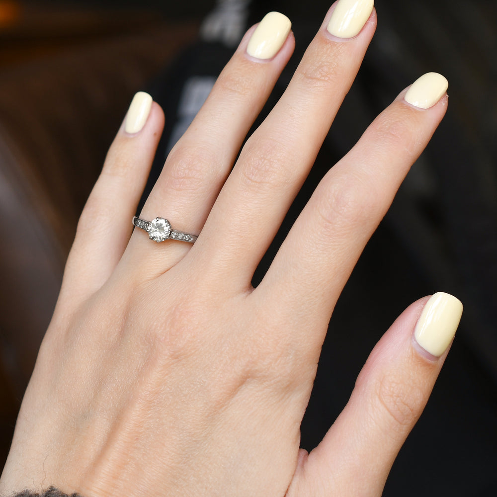 Art Deco Diamond Solitaire Engagement Ring