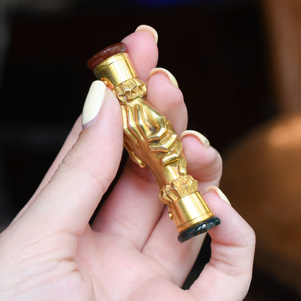 Victorian 18k Gold Agate 