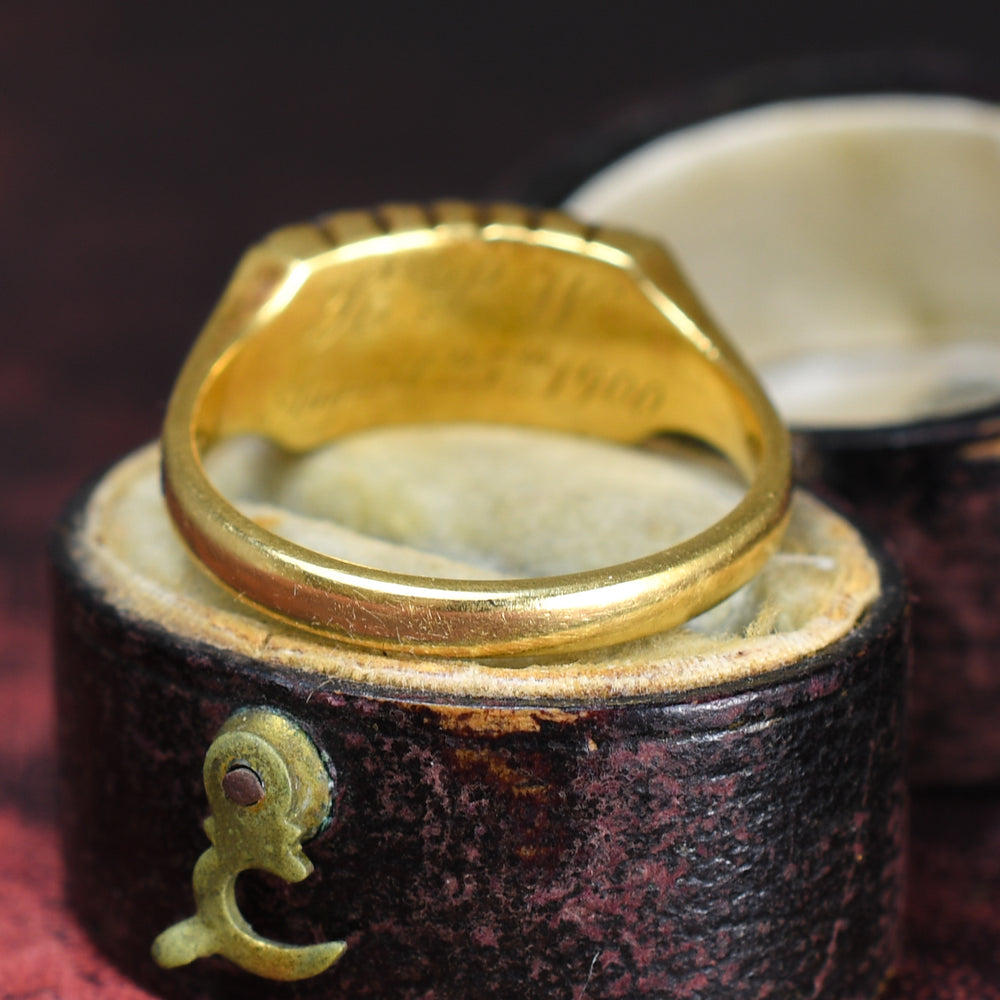 Georgian Pearl, Diamond & Enamel Triple Row Ring