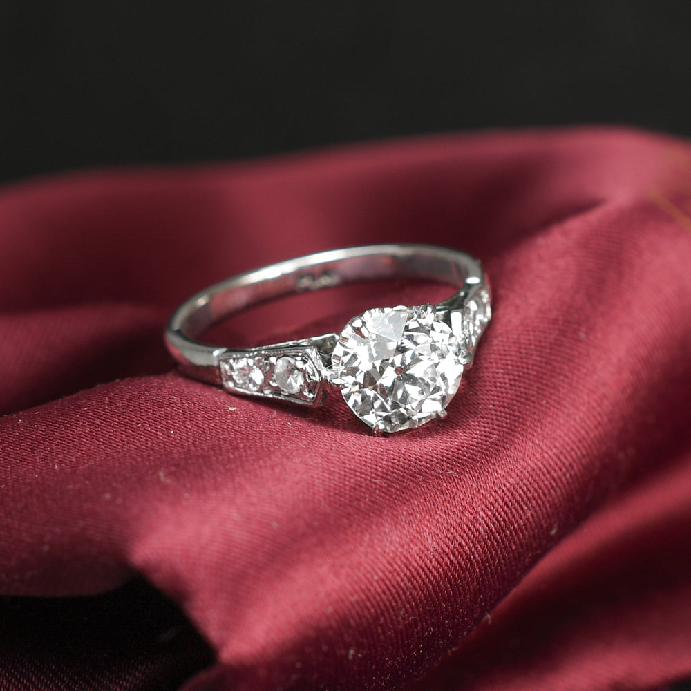 1.28ct Old Cut Diamond Solitaire Engagement Ring