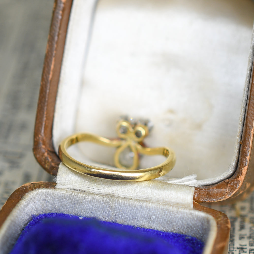 Art Nouveau Diamond Three-Stone Ring