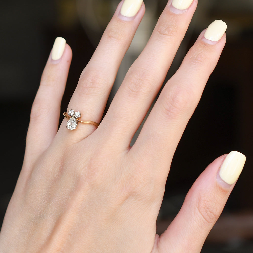 Art Nouveau Diamond Three-Stone Ring