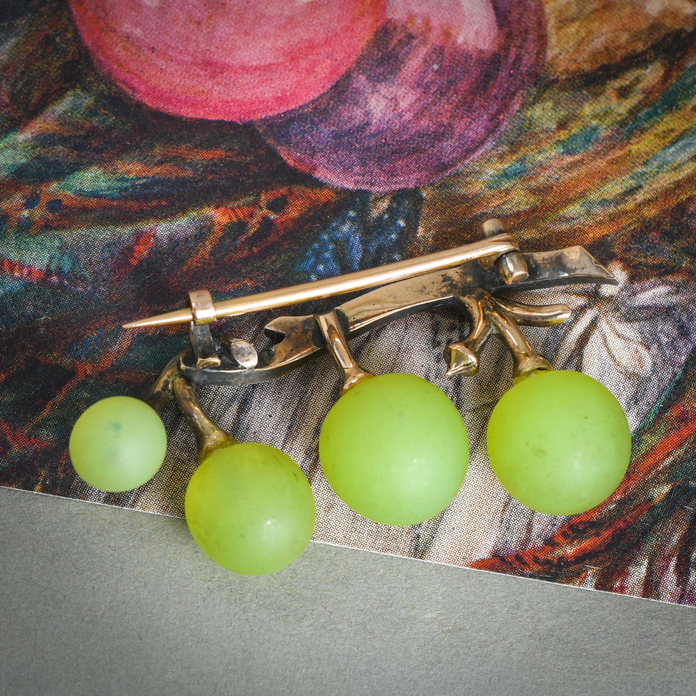 Antique Rose Cut Diamond Grape Vine Brooch by Fonsèque et Olive