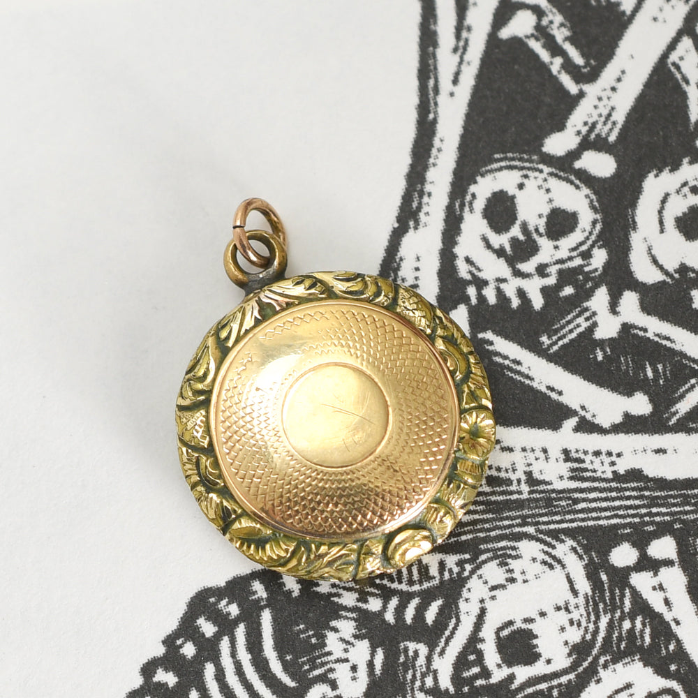Georgian Enamel Memento Mori Skull Locket Charm