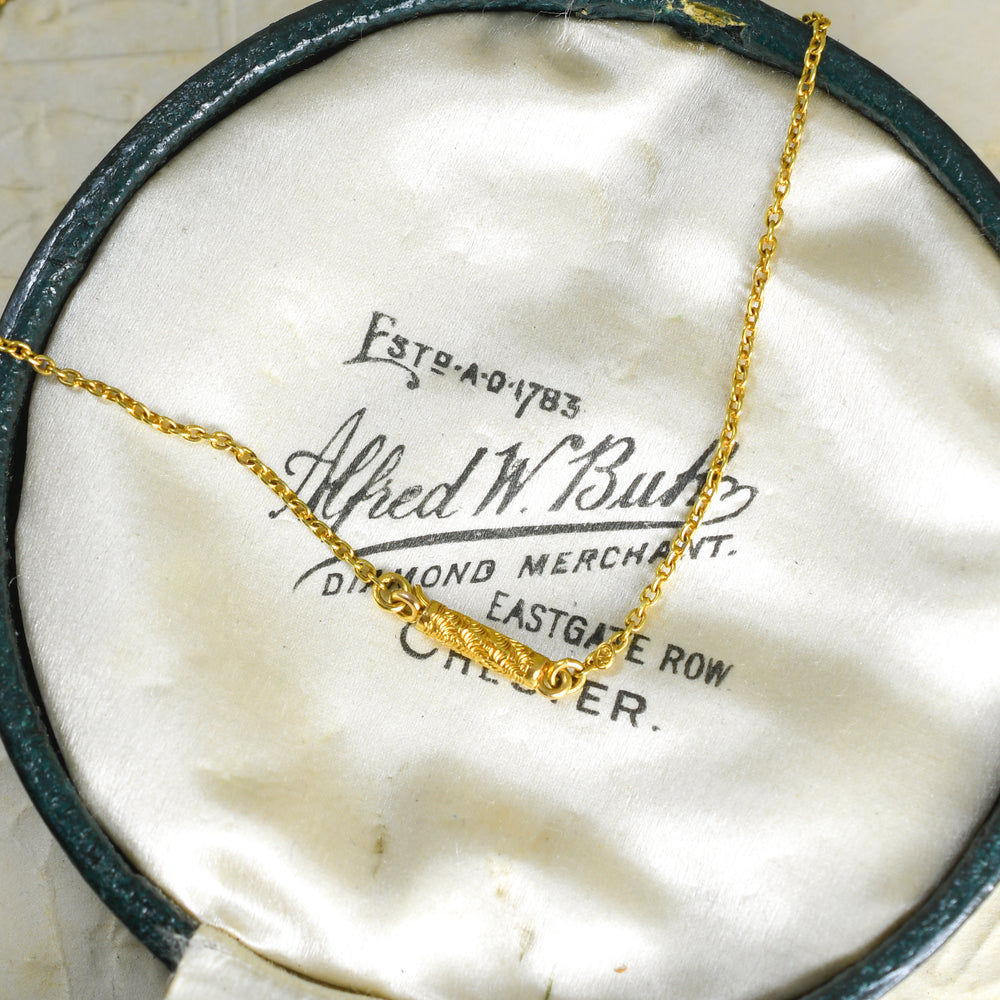 Late Victorian Boxed Pearl & Diamond Heart Locket Necklace