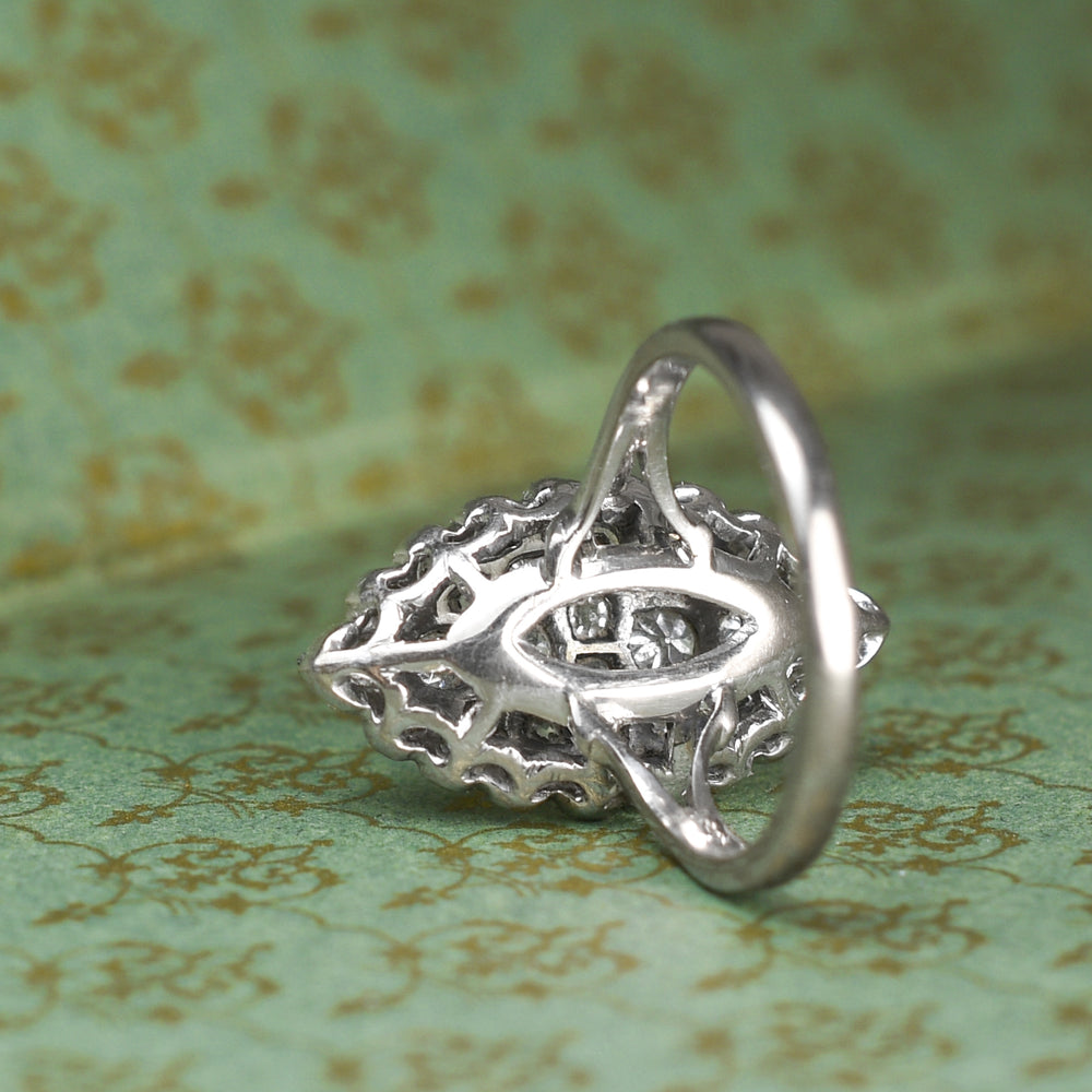 Edwardian Diamond Navette Cluster Ring