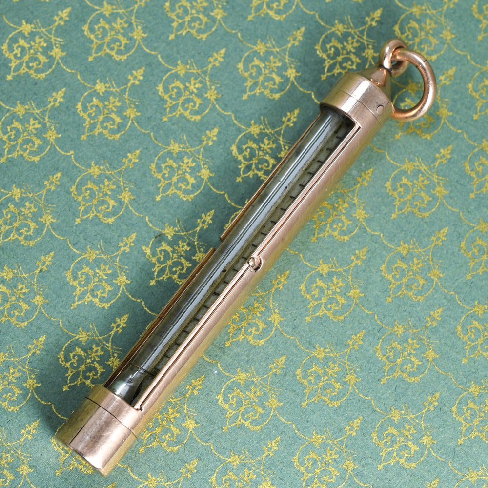 Victorian Rose Gold Swivel Thermometer Pendant