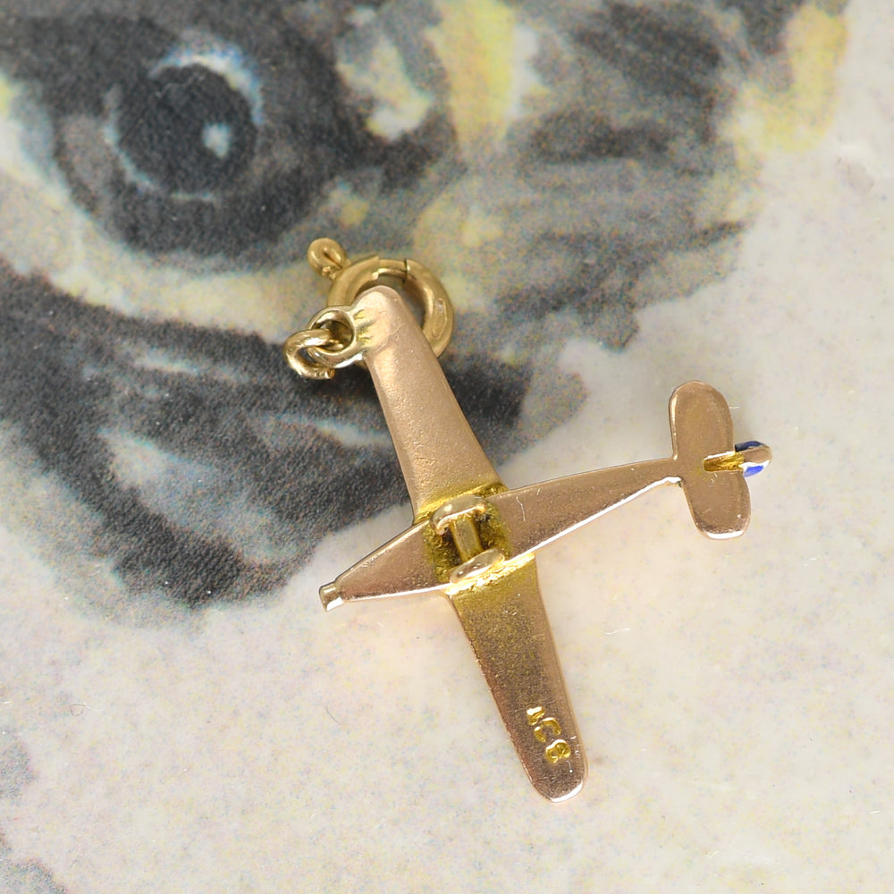 WW2 Enamel RAF Hurricane Plane Charm