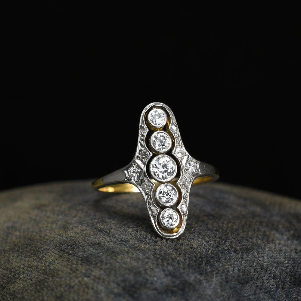 Edwardian Diamond Openwork Cluster Ring