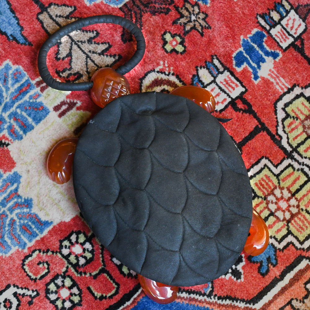 1920's Bakelite Suede Turtle Handbag