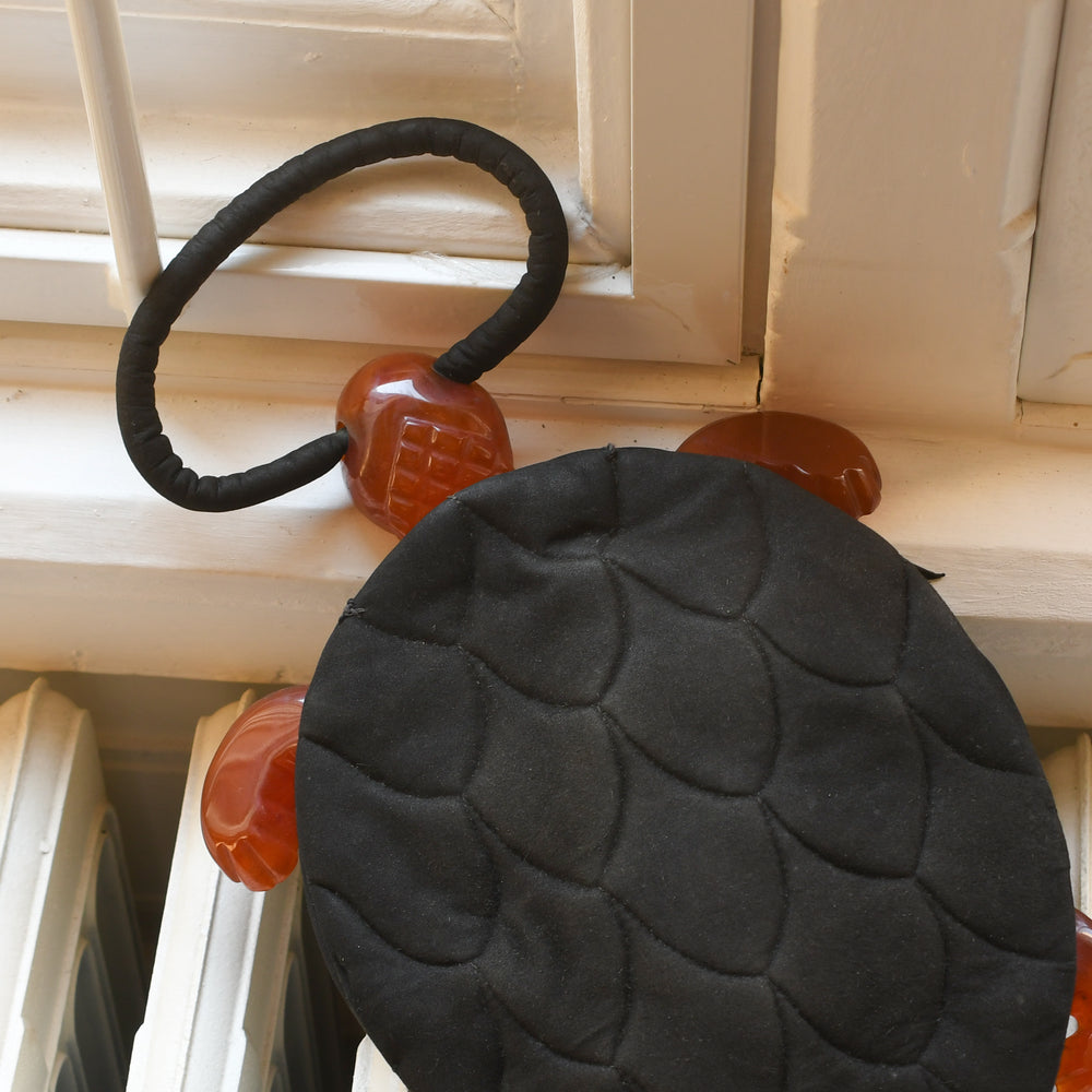 1920's Bakelite Suede Turtle Handbag