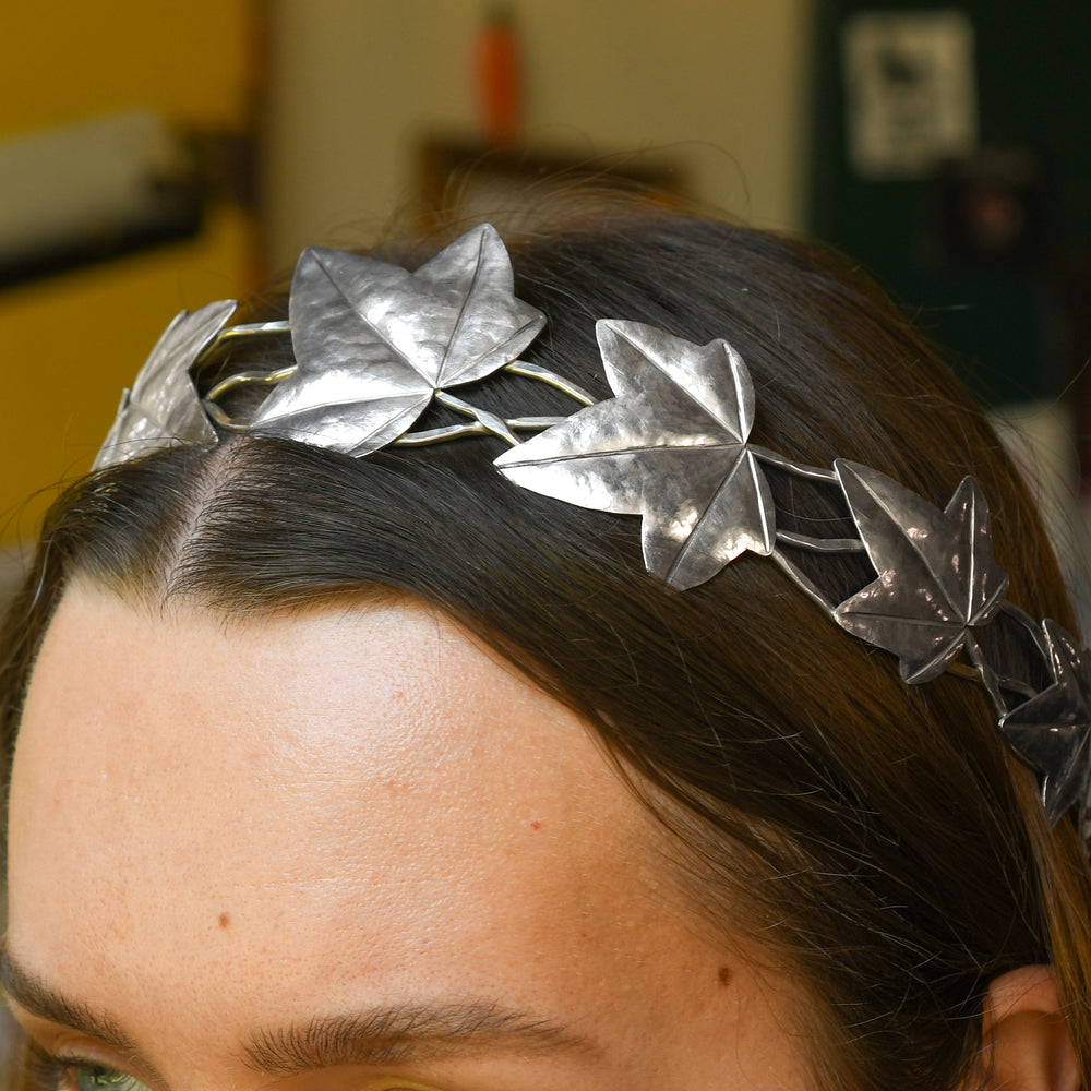 Art Nouveau Silver Ivy Leaf Tiara