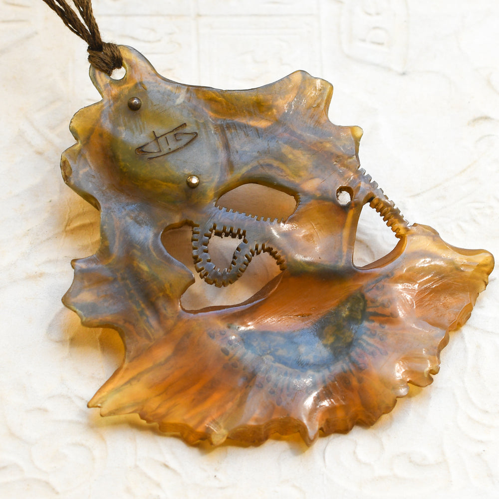 Art Nouveau Carved Horn 