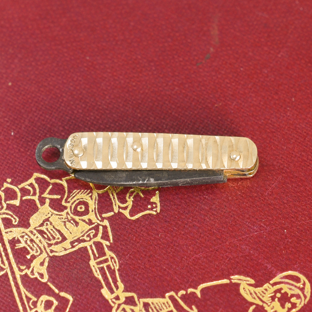 Vintage Miniature Gold Pocket Knife Charm