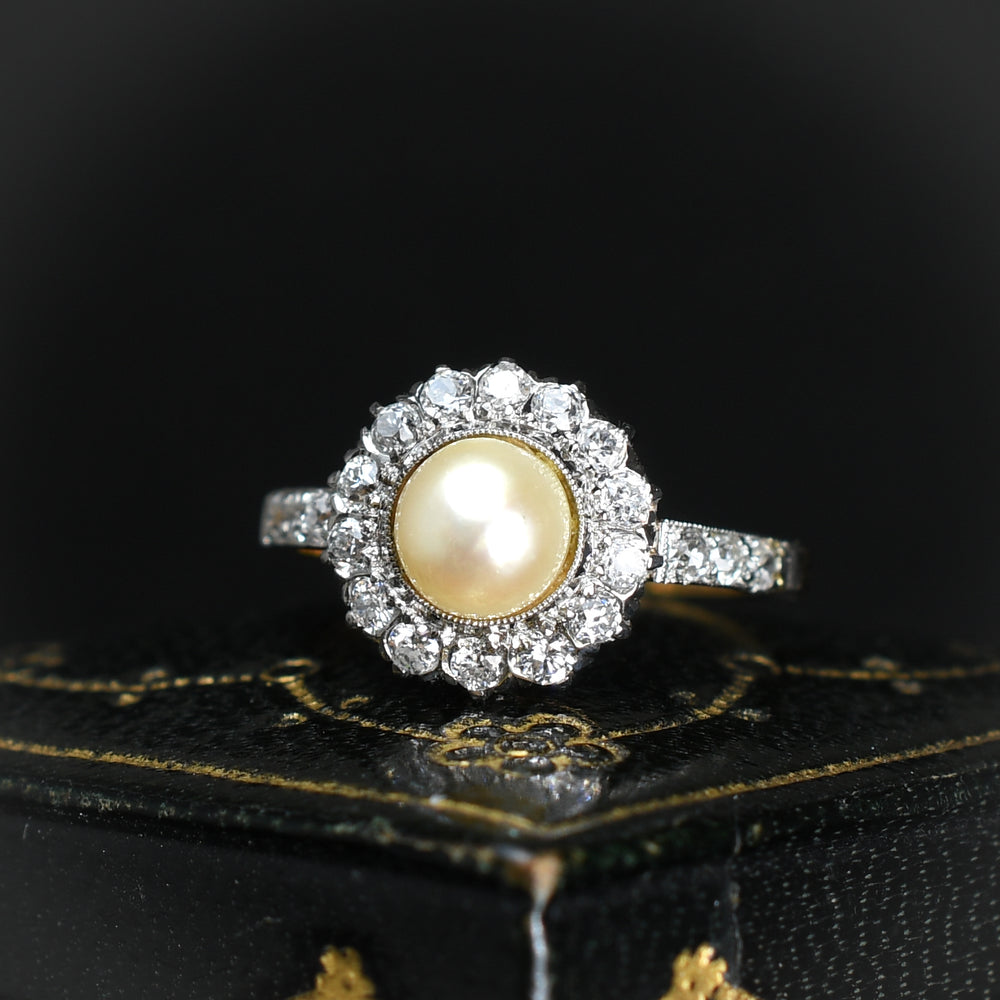 Antique Pearl & Diamond Cluster Ring