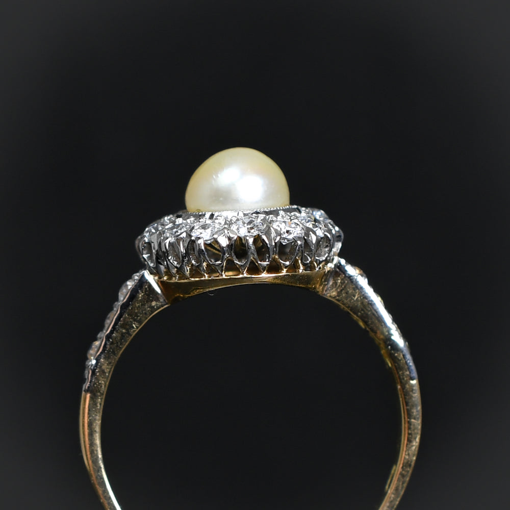 Antique Pearl & Diamond Cluster Ring
