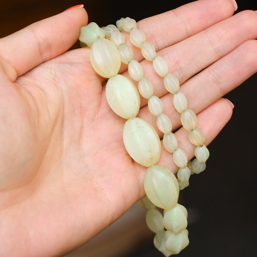 1920's Uranium Glass Bead Necklace