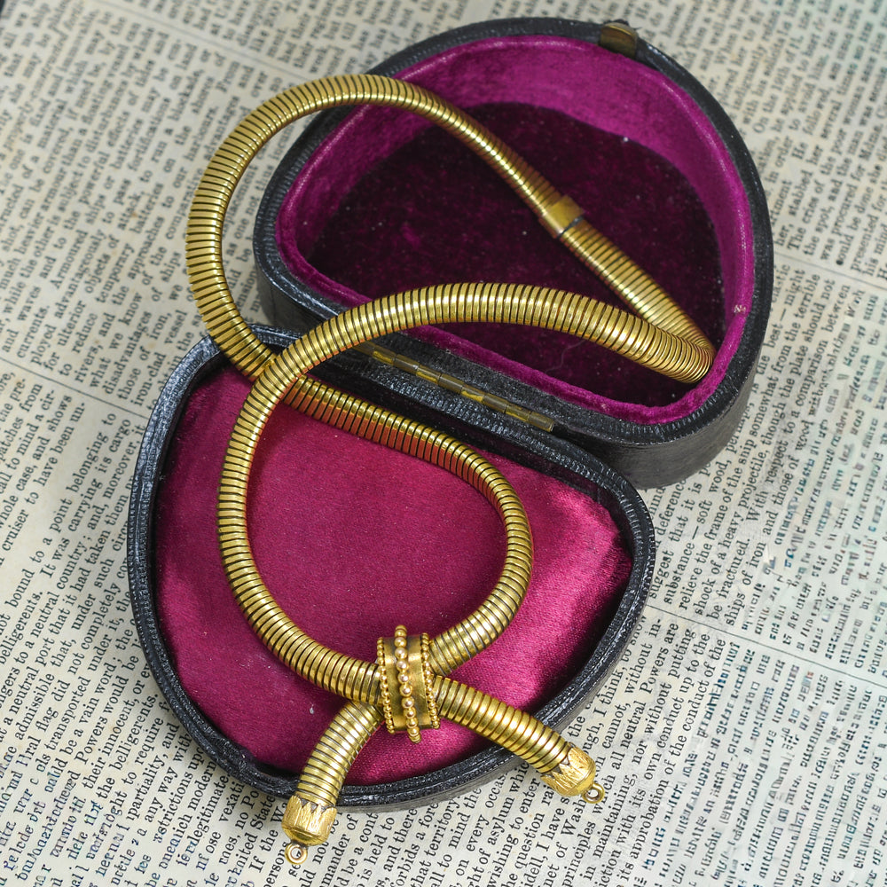 1930's 14k Gold Tubogas Necklace
