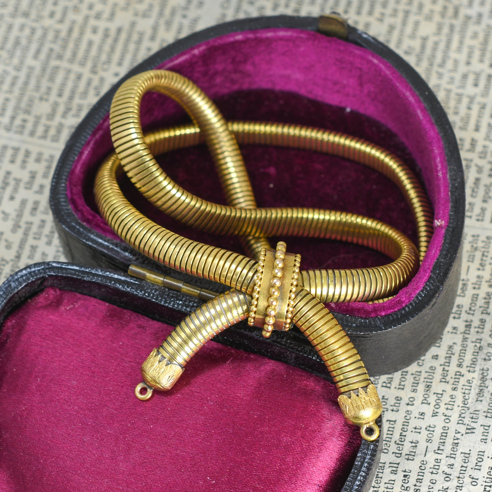 1930's 14k Gold Tubogas Necklace