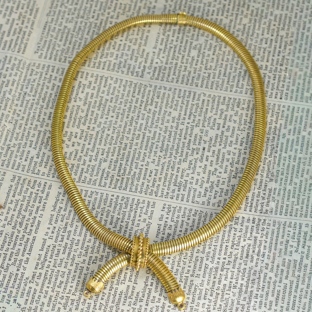1930's 14k Gold Tubogas Necklace