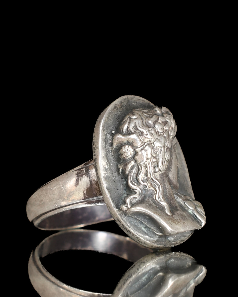 Vintage Antinous Silver Cameo Ring