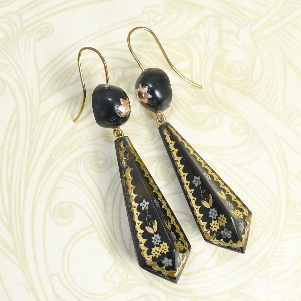 Victorian Shell Drop Earrings