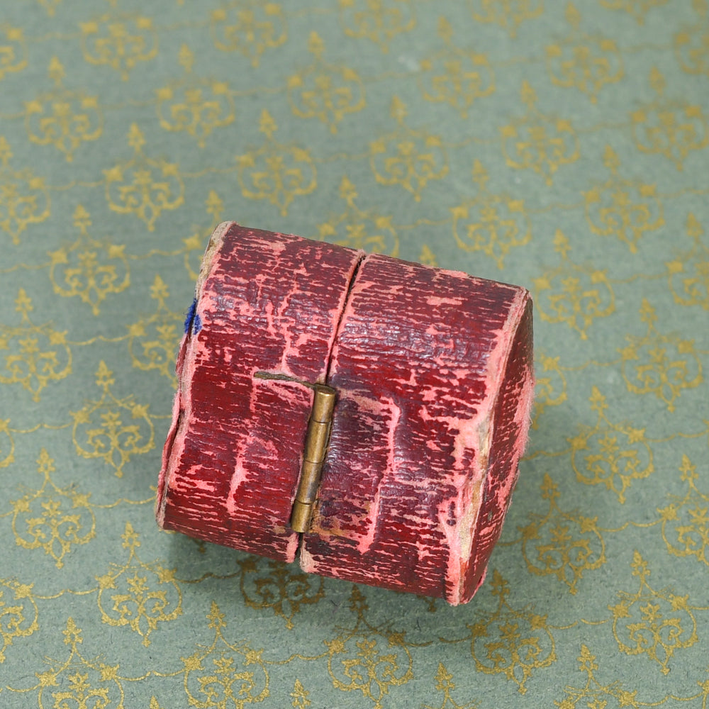 Antique Red Heart Ring Box