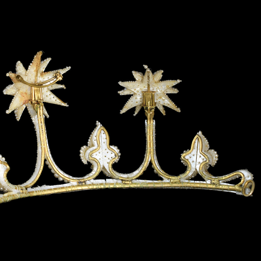 Georgian Boxed Woven Pearl Starburst Tiara