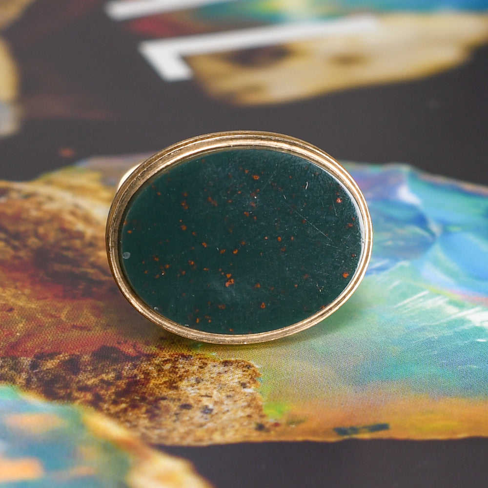 Edwardian Bloodstone Double Snake Fob
