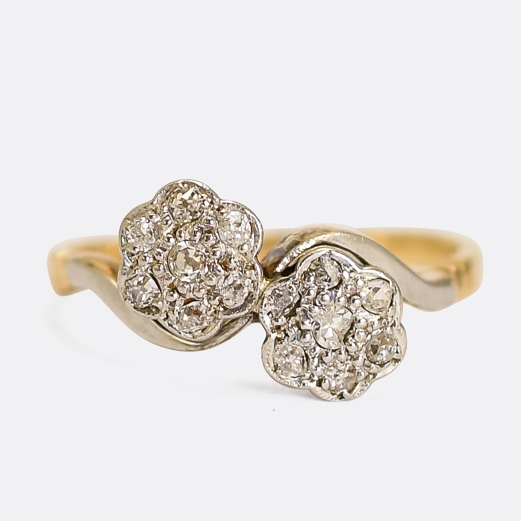 Art Deco Diamond Double Daisy Ring