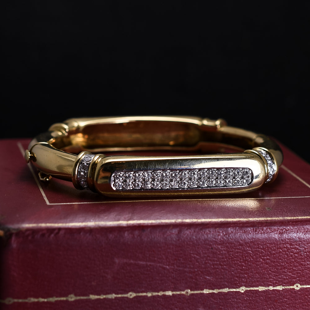 Vintage Cartier 18k Gold Diamond Bangle